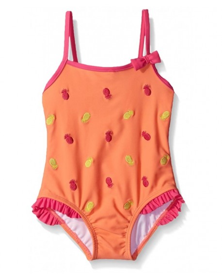 Girls' One Piece Pineapple Swimsuit - Orange - C312CMPFINV