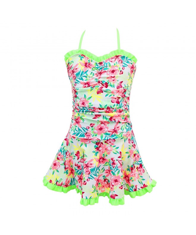 qyqkfly Floral Adjustable Bathing 3Y 11Y