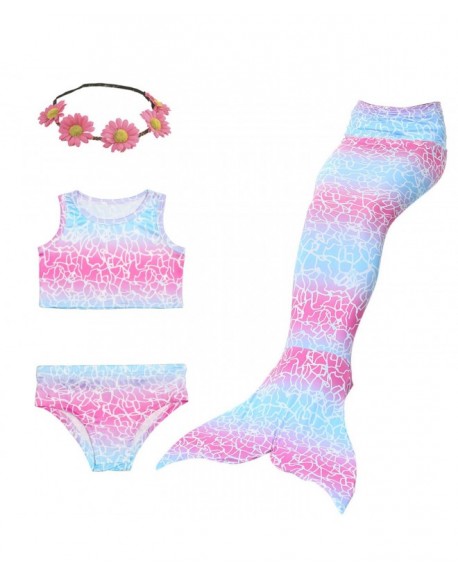 Girls 3 Pcs Swimsuits Mermaid Tail for Swiming Pricess Pool Party ...