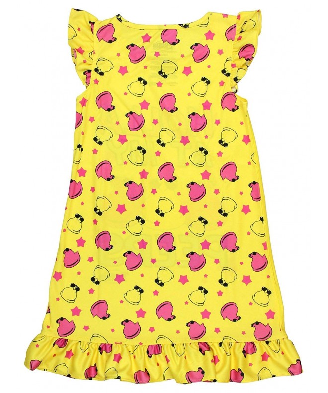 Peeps Girls' Holla at My Peeps Ruffle Nightgown Yellow - C7180MGHAOM