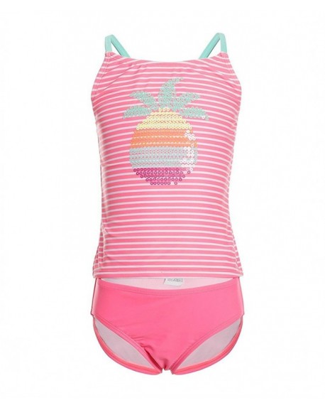 Girls Two Piece Swimsuits Stripe Tankini Bathing Suits Sequin Pineapple