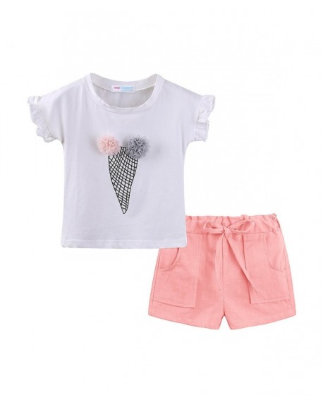 Little Girl Ice Cream Cone T-Shirt and Short Clothes Set - Pink ...