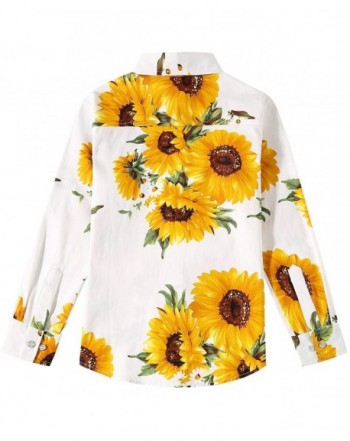 Big Boy's Sunflowers Printed Casual Button Down Long Sleeve Shirt ...