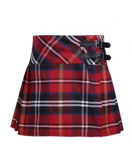 Girls Tartan Pleated Billie Kilt Miniskirt Classical School Uniforms ...