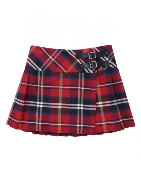 Girls Tartan Pleated Billie Kilt Miniskirt Classical School Uniforms ...