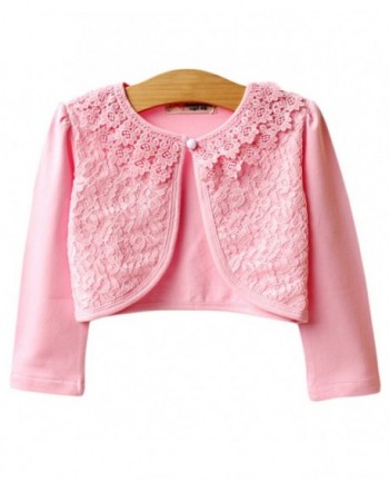 Kids Girls Base Cardigan Sweater Long Sleeve Vintage Lace Bolero Shrug ...