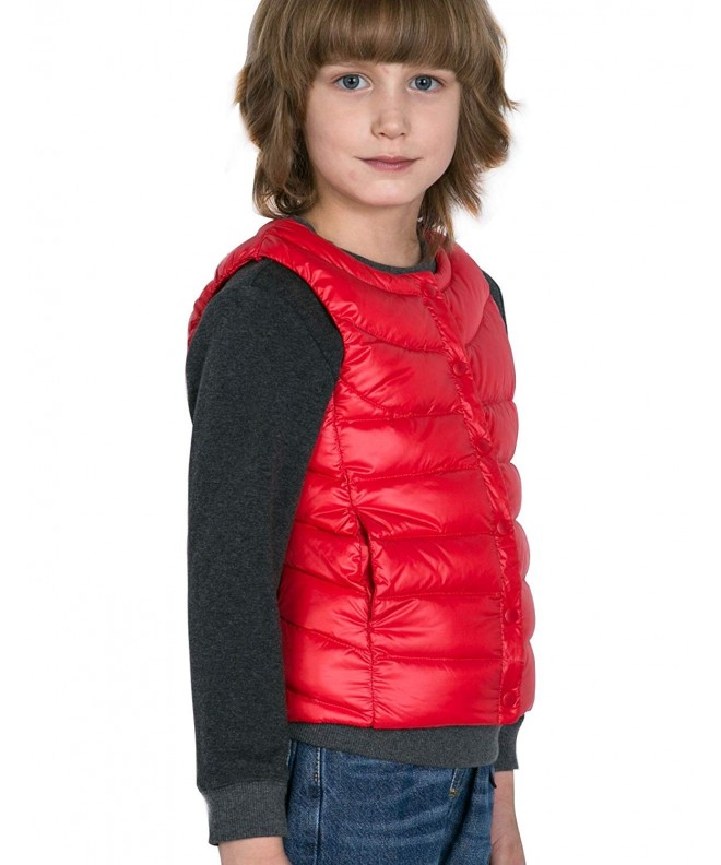 Girl's and Boy's Ultralight 90% Genuine Down Filled Vest - Red-ld ...