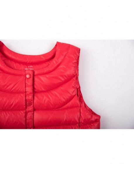 Girl's and Boy's Ultralight 90% Genuine Down Filled Vest - Red-ld ...