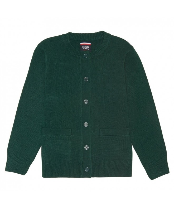 Girls' Knit Cardigan Sweater - Hunter Green - C012EHMKPA7