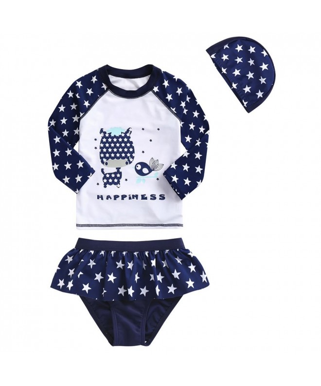 Kids Swimsuits Baby Girl Swimsuits with Swimming Cap upf50+ - Blue ...