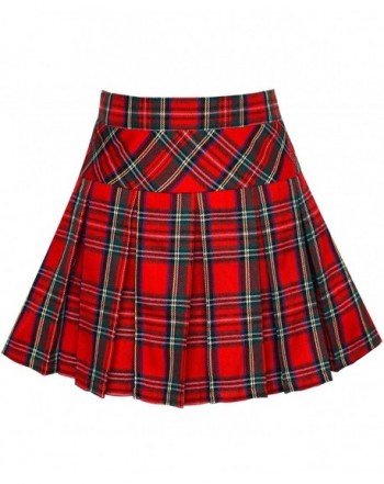 Girls Skirt Back School Uniform Red Tartan Skirt Size 6-14 - Red ...
