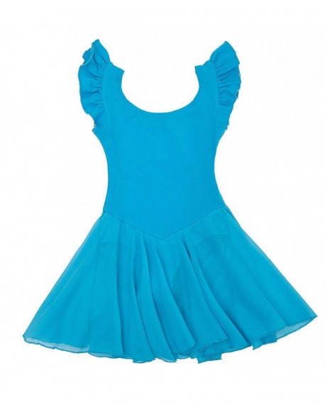 Girls Dance Ballet Leotard Flying Short Sleeve Flowy Tutu Skirt ...