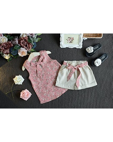 Baby Clothing Kids Summer Clothes Girls Flower Printing Vest + Pure ...