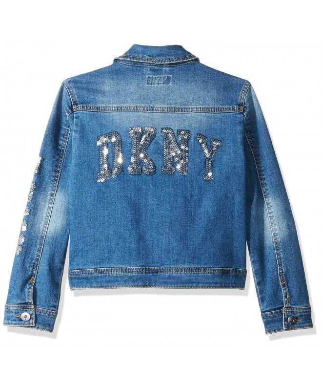 Girls' Big Denim Fashion Jacket - Patch True Medium Wash - CO18NEMGY4L