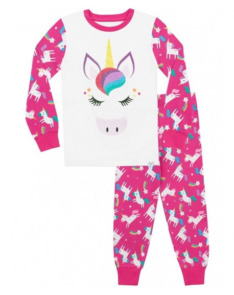 Girls' Rainbow Glitter Unicorn Pajamas - CO18KECK3AT