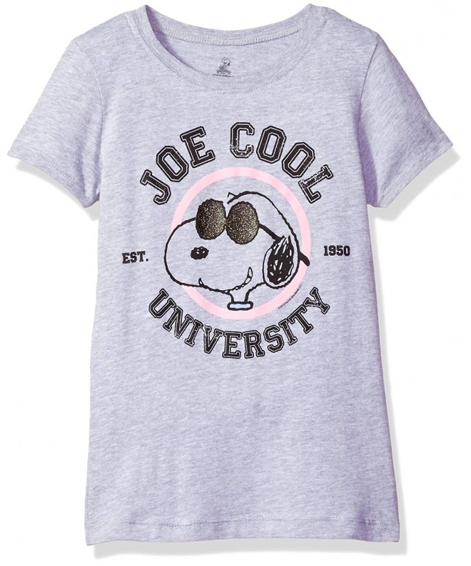 Girls' Big Snoopy Joe Cool University The Princess Tee - Heather Grey ...