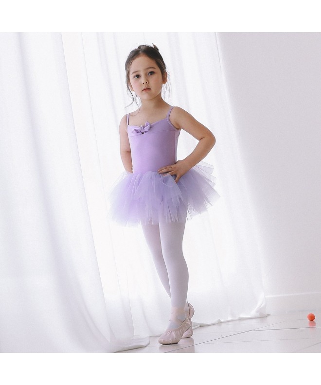 Girls Ballet Ribbon Tie Leotard with Tutu Skirt - CG18E7LU0TX