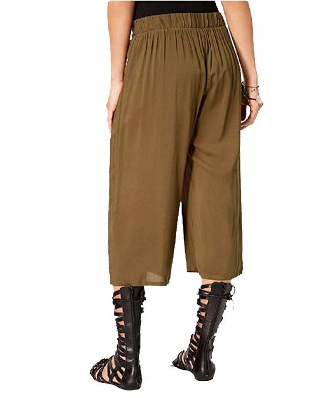 Juniors' Wide-Leg Capri Pants - Olive - C818NLXCAQN