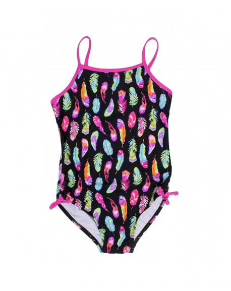 One Piece Swimsuit with Side Ties for Girls - Black/Multi - CP184YXX36S
