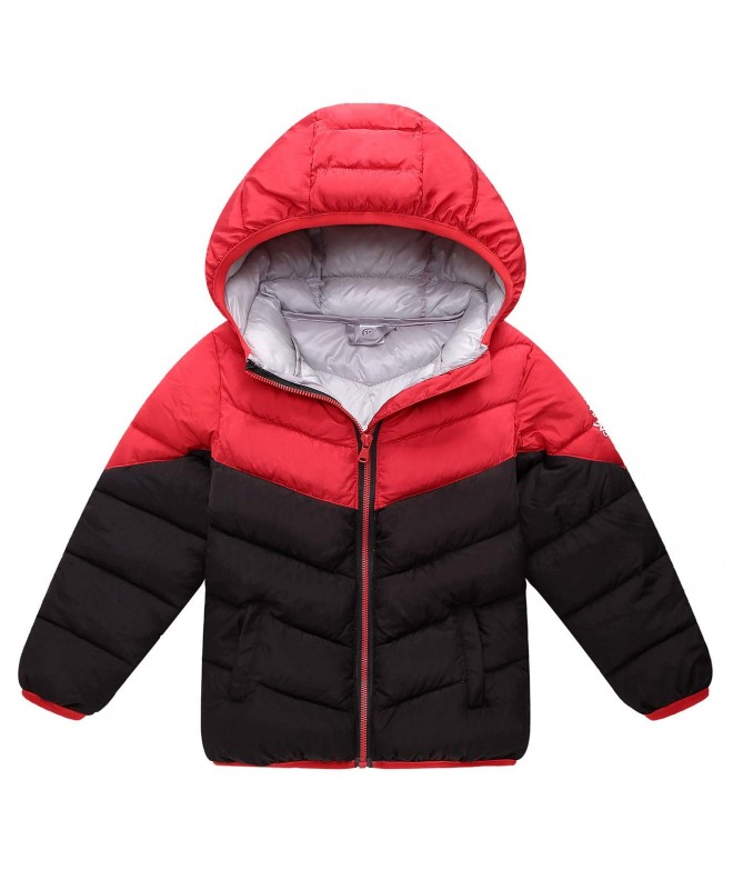 Boys Girls Winter Down Jacket Hooded Puffer Lightweight Coat Outerwear ...