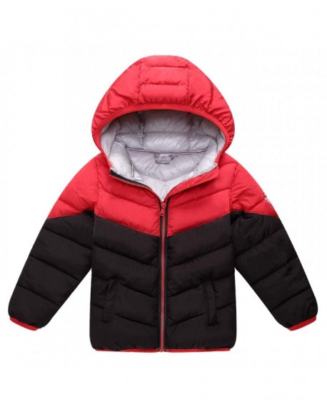 Boys Girls Winter Down Jacket Hooded Puffer Lightweight Coat Outerwear ...