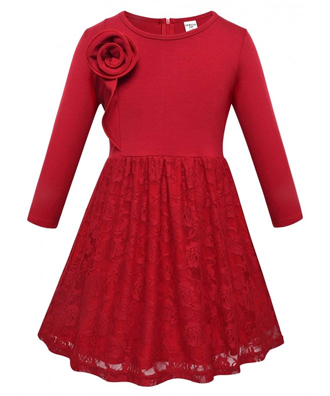 Sleeve Flowers Cotton Pleated Dresses