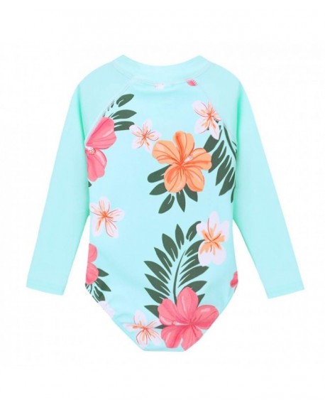 Kids Girls Rashguard Swimsuit UV 50+ Long Sleeve One Piece Swimwear 4 ...