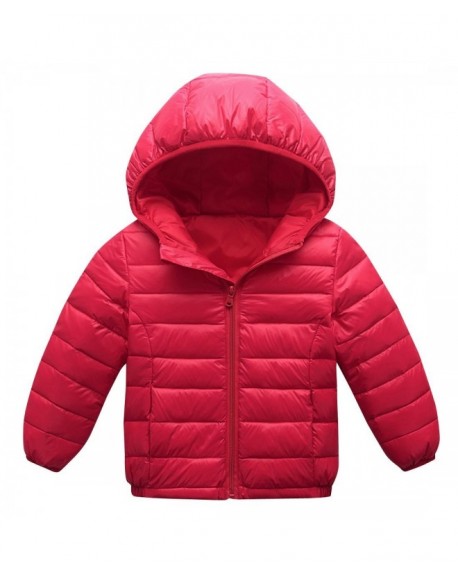 Girls Down Coat Hooded Long Sleeve Zipper up Winter Outwear Jacket 3-8T ...