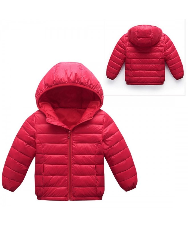 Girls Down Coat Hooded Long Sleeve Zipper up Winter Outwear Jacket 3-8T ...