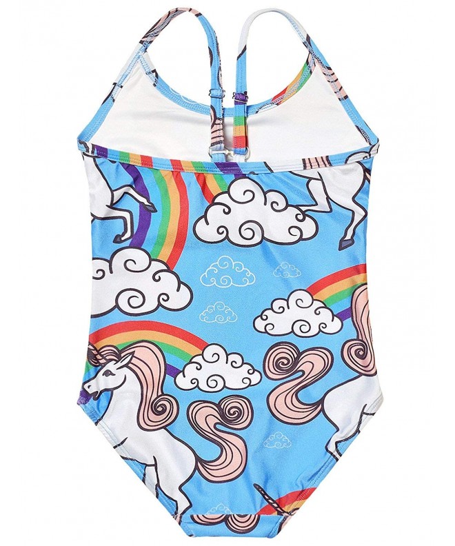 Girls Unicorn Swimsuits One Piece Swimwear Bathing Suits Rash Guard UPF ...