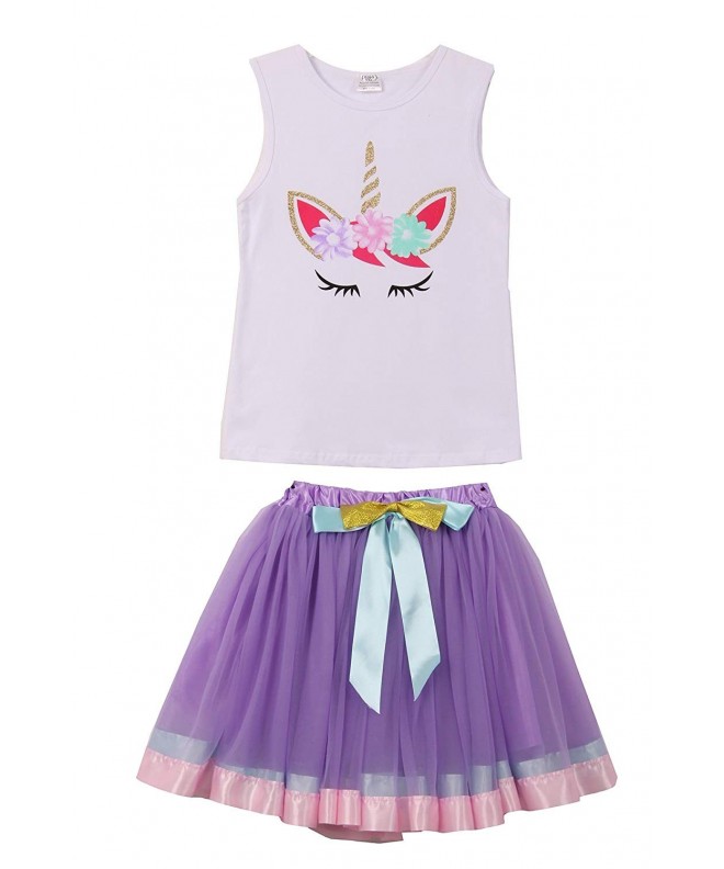 Unicorn Print Tank top with Skirt T-Shirt Top Cami 2t-8 - Lilac ...