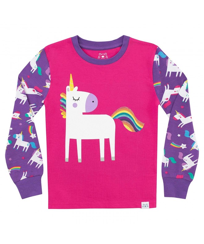 Girls' Pajamas Unicorn - Multicolored (large Unicorn Print) - Cl18k7ntdq5