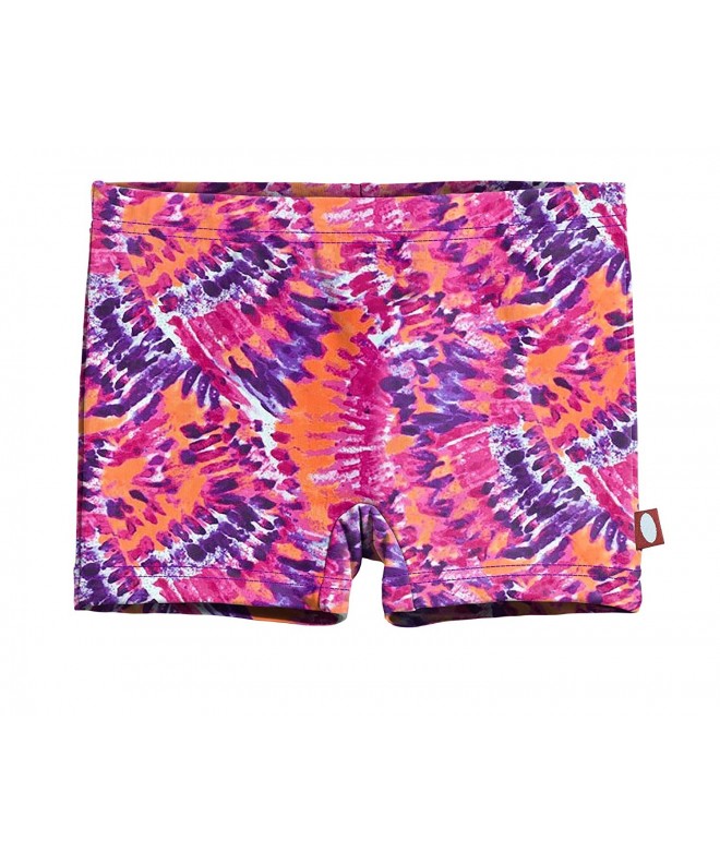 Girls' Swimming Suit Bottom Boy Short - Fiery Tie-Dye - 6 - CS183D66I8T