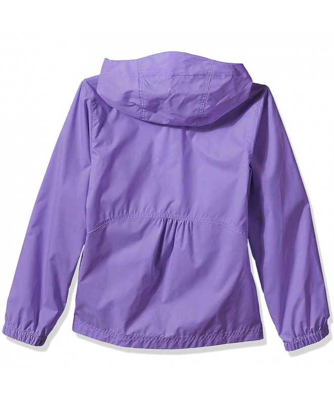 Kids Girls Rain Jacket Hoodie Coat 7055-Light Purple - S - C118HEDQXTX