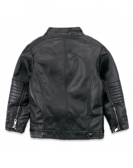 Boys Leather Jacket New Spring Children's Collar Motorcycle Faux ...