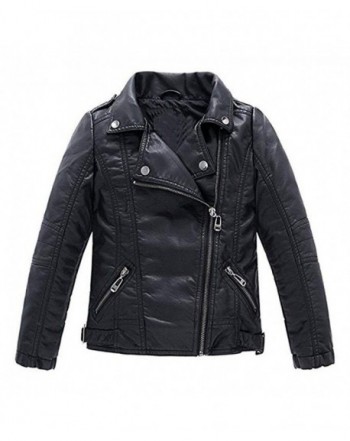 Meeyou Childrens Motorcycle Leather Jacket
