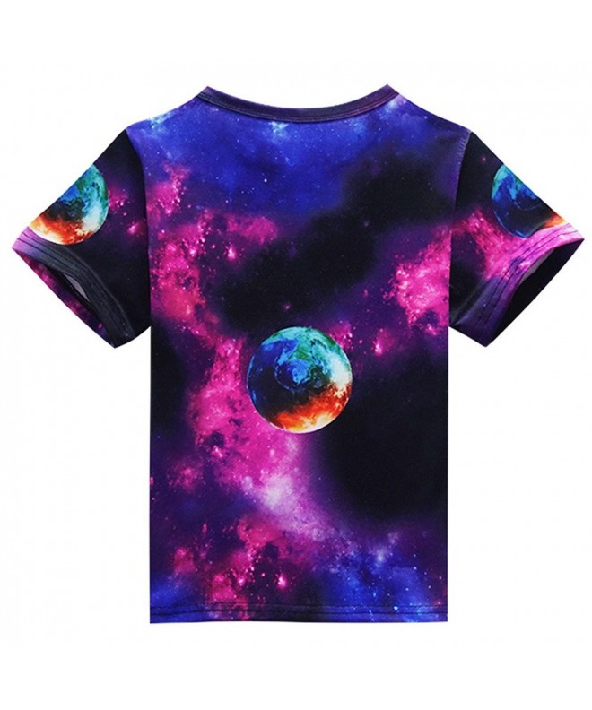 Boys Short T-Shirt - Universe Planet 3D Print Shirt - Sports Quick ...