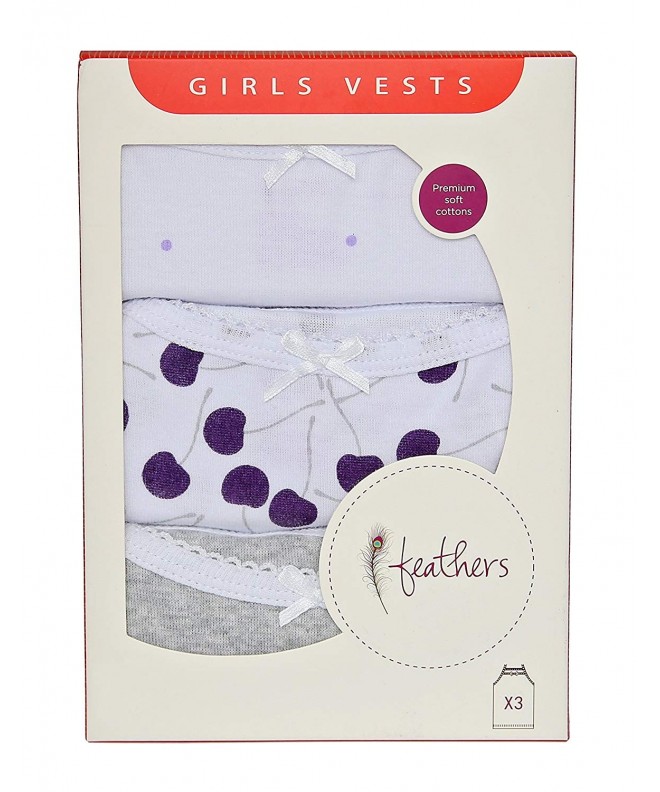Feathers Girls Tagless Cami Undershirts - 100% Cotton Super Soft Undershirts  (6-Pack)