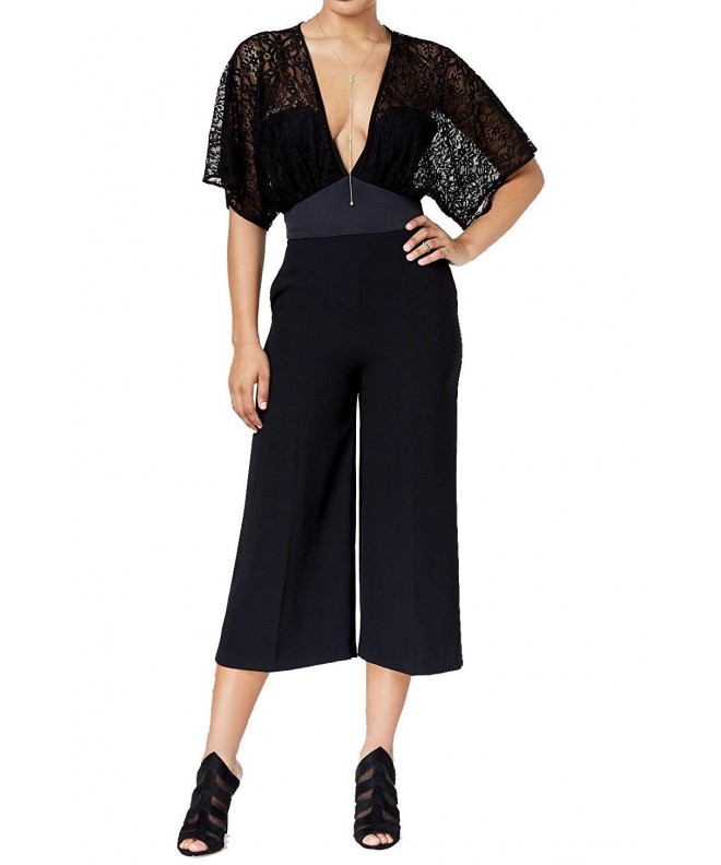 XOXO Womens Juniors V Neck Jumpsuit