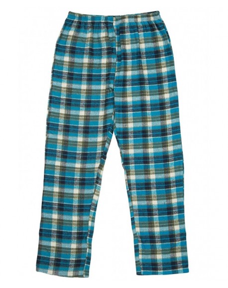 Girls0 Cotton Yarn-Dyed - Plaid Soft Flannel Pajama Pants - Aqua-navy ...