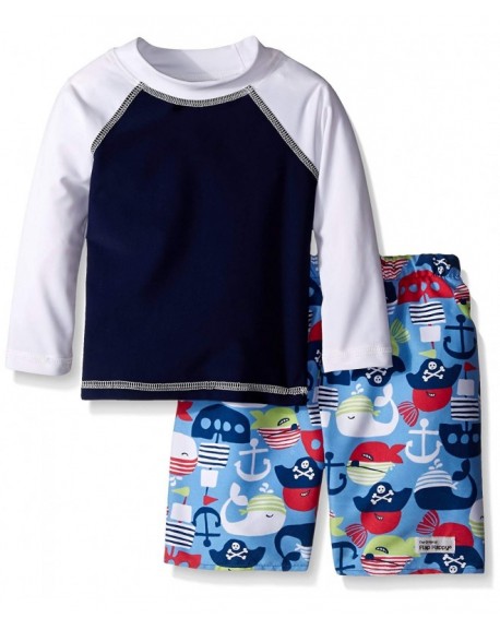 Little Boys UPF 50+ Rash Guard and Swim Trunk (with Mesh Liner) Set ...