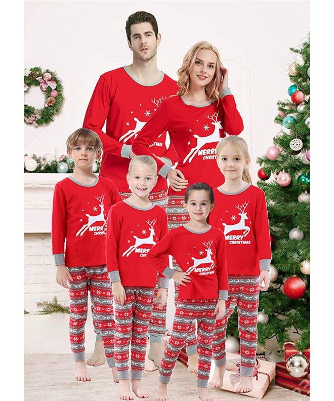 Matching Family Pajamas Christmas Santa Claus Sleepwear Cotton Kids PJs