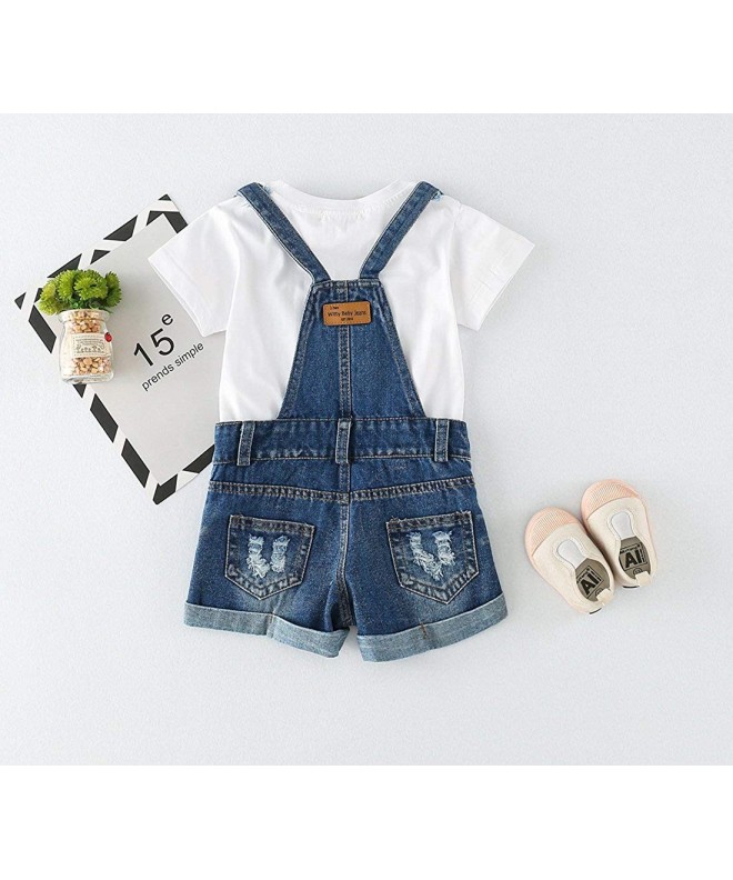 Big&Little Girls 2Pc Big Bib Jeans Summer Shortalls Set T-Shirts ...