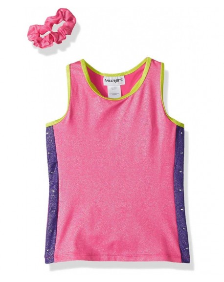 Girls' Gymnastics Tank Top - Cosmo Sky Pink/Firefly/Purple - CR18DCGCC20