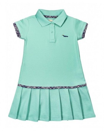 Toddler Girls' Mint Green Polo Dress - 100% Pima Cotton Pleated Tennis ...
