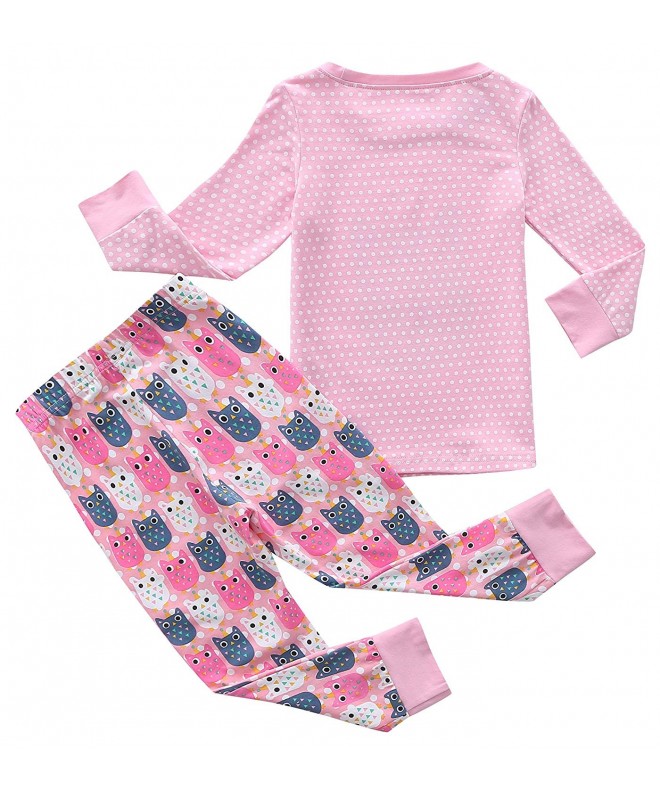 Girls Pajamas Sets 2 Piece Cotton Animal Toddler Sleepwears - 18037 ...