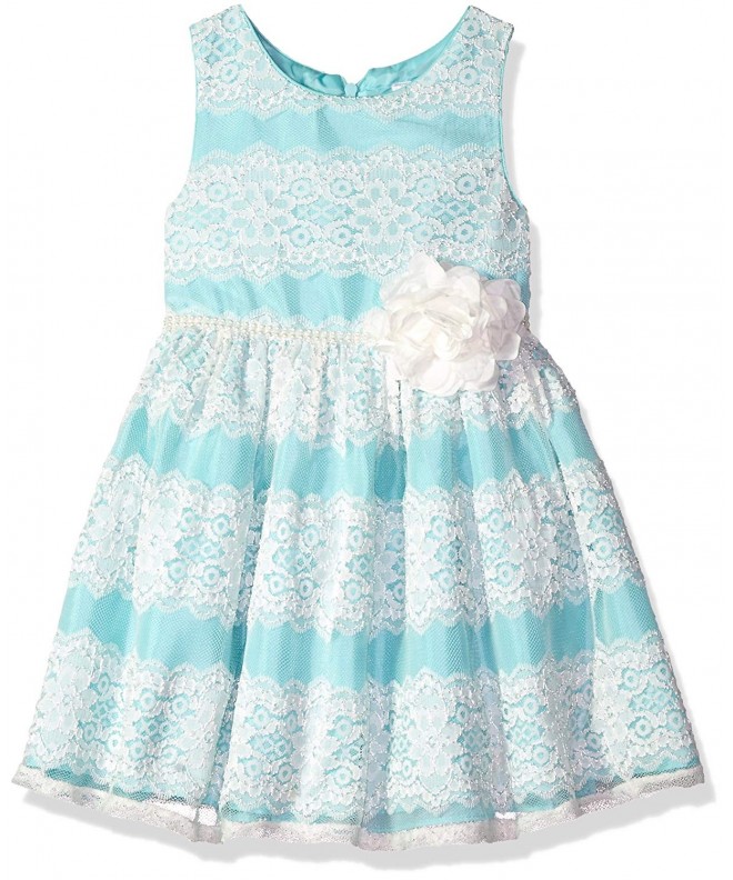 Girls' Lace Occasion Dress - Turquoise - C3189OG9AAT