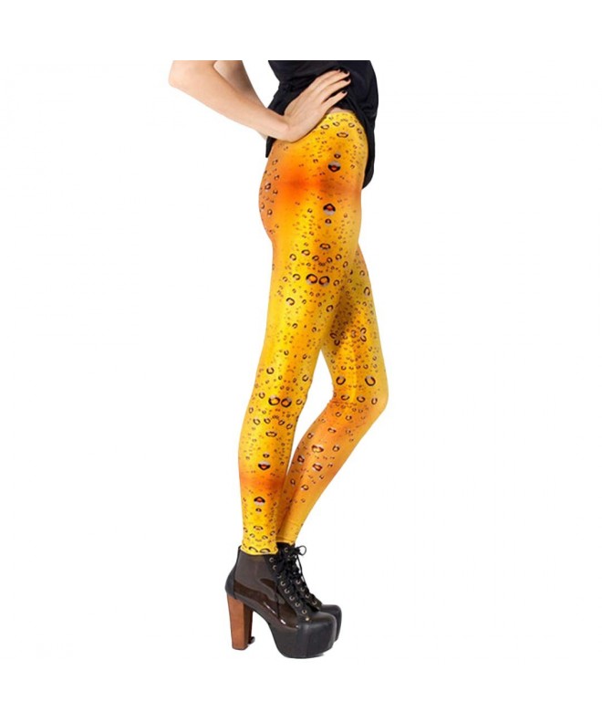 Shiny Metallic Leggings - Water Drop Printing Pants for Women's ...