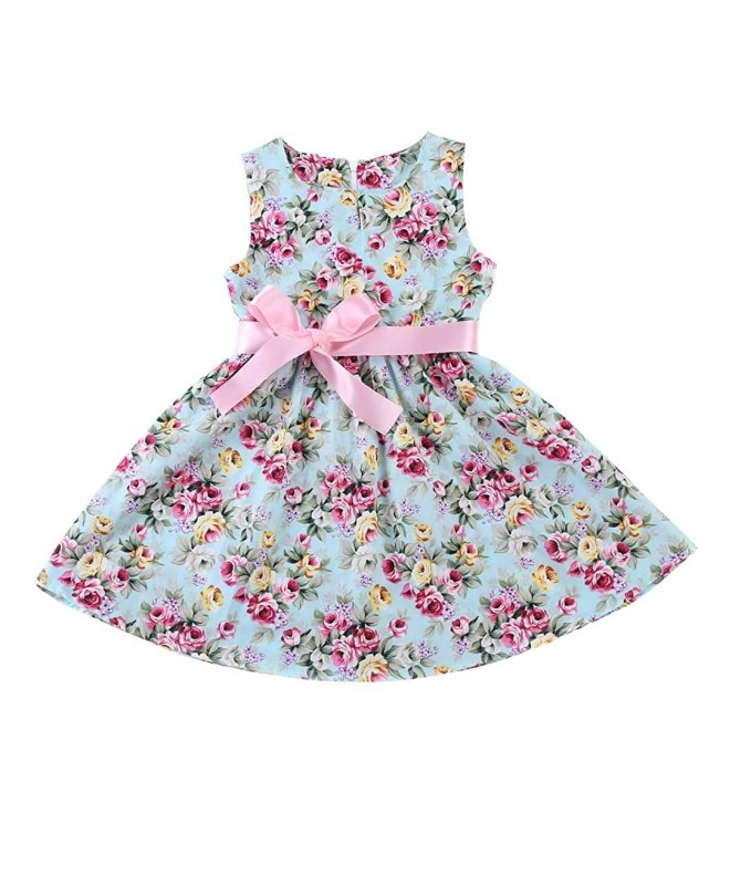 Kid Floral Cotton Girls Dresses Summer Girl Clothes - Mint Flower2 ...