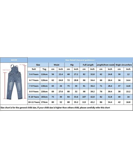 Girls Kids Jeans Adjustable Strap Ripped Holes Denim Overalls Jumpsuits ...